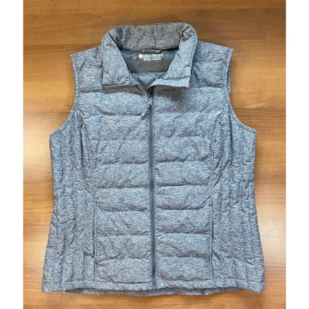 Heatkeep Womens XL Quilted Puffer Vest Down Feathers Filled Packable Outdoors
